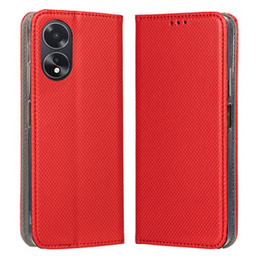 Чехол для Oppo A18 4G / A38 4G, Smart Magnet, красный + 9H стекло