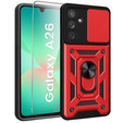 Броньований чохол для Samsung Galaxy A26, CamShield Slide, червоний + Загартоване скло 9H