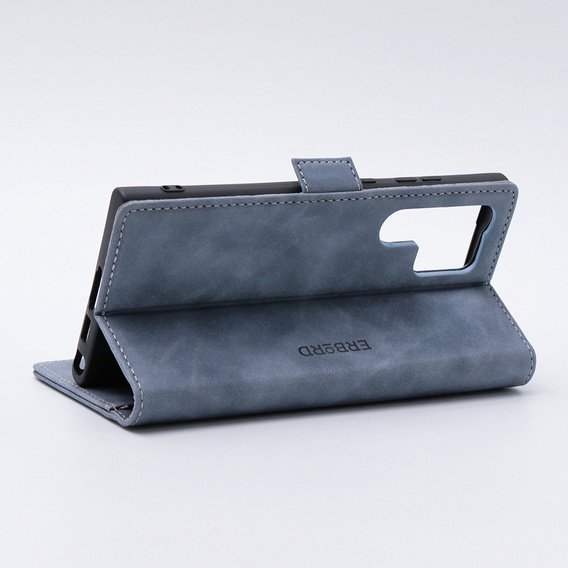 Чехол для Samsung Galaxy S23 Ultra, ERBORD Vintage, бумажник с клапаном, зелёный