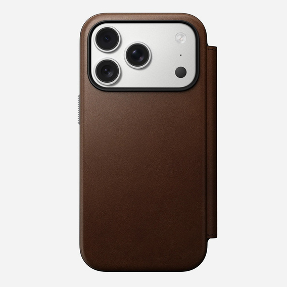 Чехол Nomad для iPhone 17 Pro, современный кожаный фолиант, коричневый
