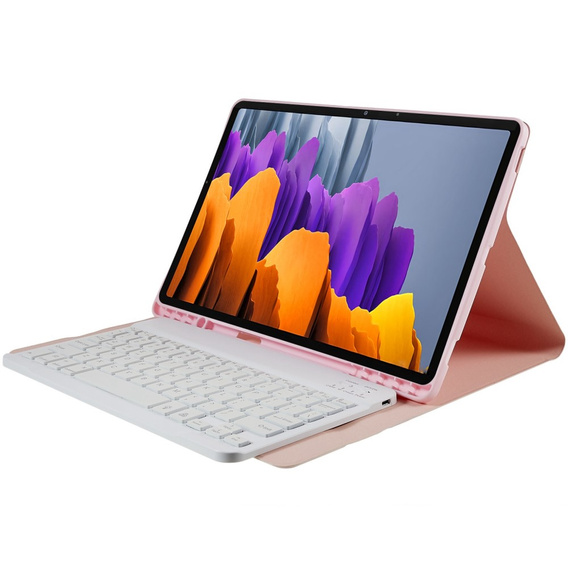 Чохол + клавіатура Galaxy Tab S7+ Plus / S8+ Plus /S7 FE T730 T733, Pen Slot, рожевий rose gold