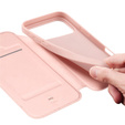 Чехол Dux Ducis для iPhone 17 Pro, Skin Pro, с клапаном, со слотом для карт, розовый