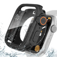 2в1 чехол и защитное стекло для часов Apple Watch 6/5/4/SE 44MM, Black/Orange