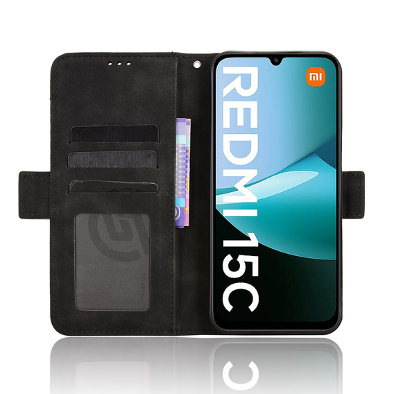Откидной чехол для Xiaomi Redmi 15C 4G/LTE, Card Slot, чёрный