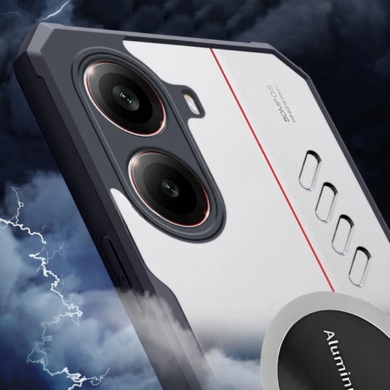 Чехол для Xiaomi Poco X7 Pro 5G, с магнитной пластиной, прозрачный / черный