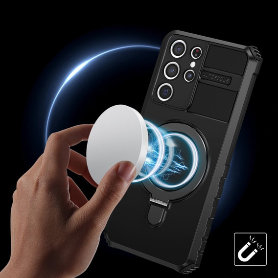 Чехол GKK для Galaxy Z Flip 5 5G, углы Dropproof MagSafe, прозрачный / фиолетовый