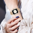 Металический браслет с чехлом для часов Apple Watch 4/5/6/SE 44mm, Rose Gold