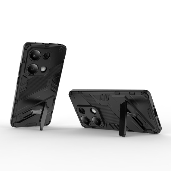 Чехол для Xiaomi Redmi Note 13 Pro 4G / Xiaomi Redmi Note 14S / Xiaomi Poco M6 Pro 4G, Military kickstand, чёрный