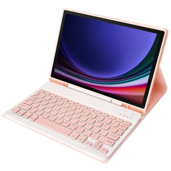 Чехол + клавиатура Samsung Galaxy Tab S9, Leather Pen Slot, розовый