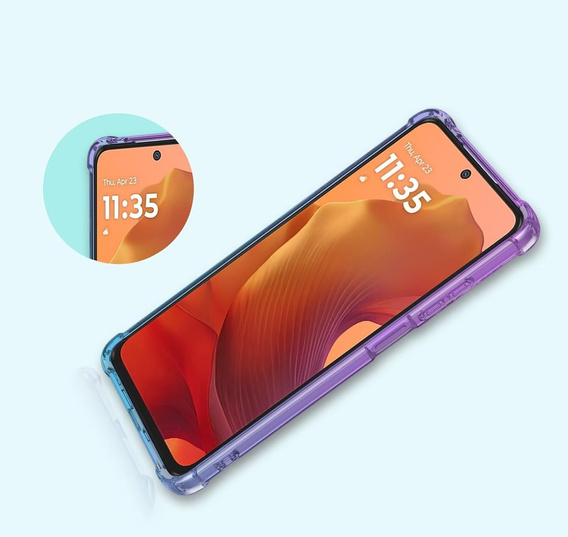 Чехол для Motorola Moto G15 / Motorola Moto G15 Power, Gradient Dropproof, Фиолетовый / синий