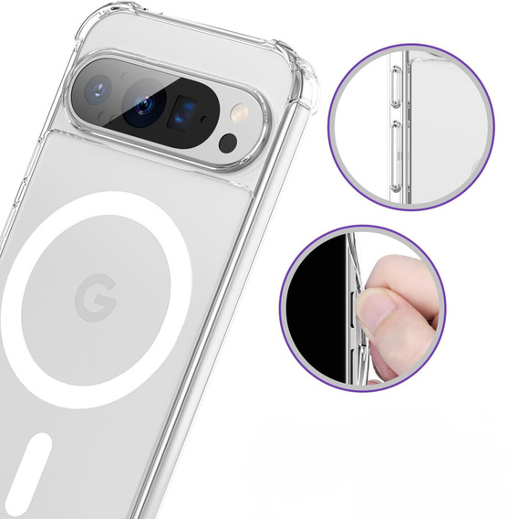 Чoхол до Google Pixel 9 / 9 Pro, Dropproof MagSafe, прозорий