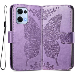 Откидной чехол для Oppo Reno 13, Butterfly, фиолетовый