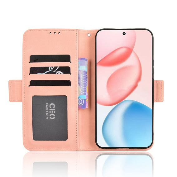 Откидной чехол для Honor 400 5G, Card Slot, розовый