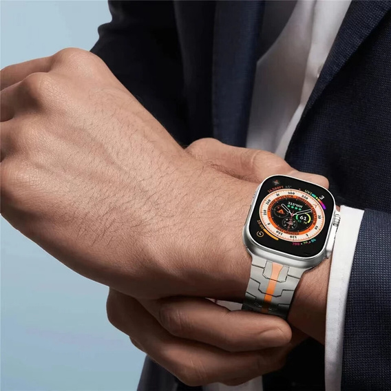 Браслет Stainless Segments до Apple Watch 7/6/5/4/SE/3/2/1 45/44/42mm, Silver