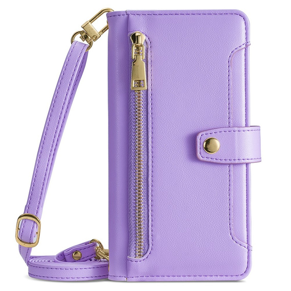 Откидной чехол для Oppo A78 4G, Wallet Zipper Pocket, фиолетовый