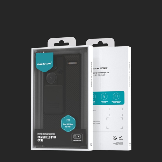 Бронированный чехол Nillkin для Xiaomi Redmi Note 13 Pro+, CamShield Pro, чёрный