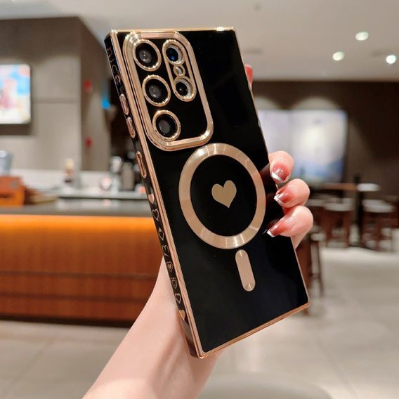 Чехол для Samsung Galaxy S23 Ultra, MagSafe Heart, чёрный