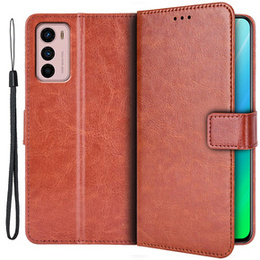 Откидной чехол для Motorola Moto G42 4G, Crazy Horse Wallet, коричневый