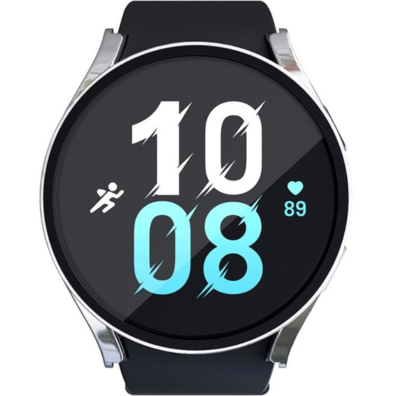 Силиконовый футляр со встроенным защитным стеклом до Galaxy Watch5 40mm, Silver