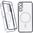 Магнітний чохол Dual Glass MagSafe для Samsung Galaxy S21+ Plus, сріблястий