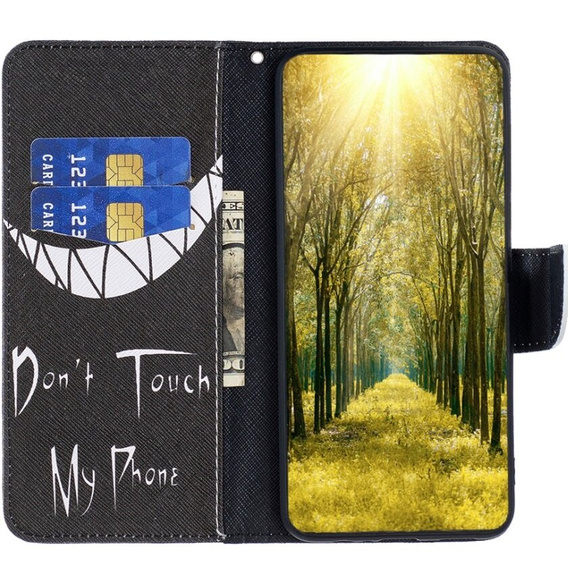 Откидной чехол для Samsung Galaxy A05s, Wallet, Don't Touch My Phone, чёрный