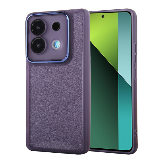 Чехол для Xiaomi Redmi Note 13 5G, Glittery Powder, фиолетовый + закаленное стекло 9H