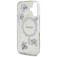 Чехол GUESS HC MagSafe Resin Flowers and Glitter для iPhone 16