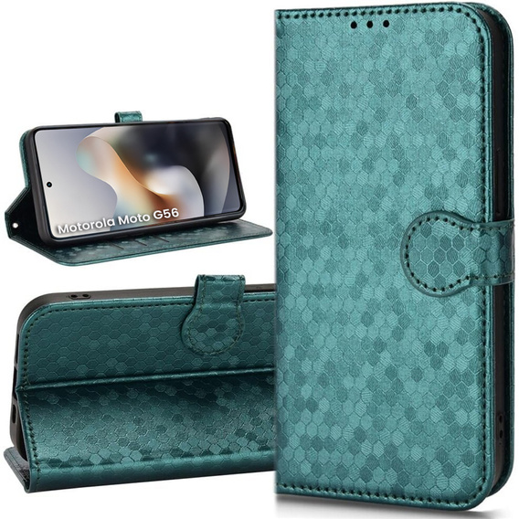 Чохол-фліп для Motorola Moto G56 5G, Wallet Rhombus, зелений