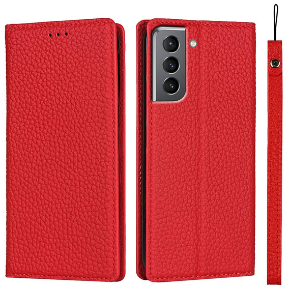 Кожаный чехол для Samsung Galaxy S22, ERBORD Grain Leather, красный
