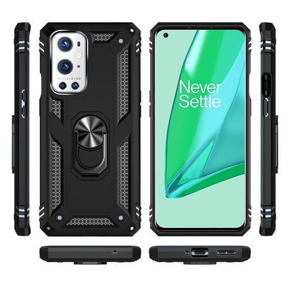 Бронированный Чехол до OnePlus 9 Pro, Nox Case Ring, чёрный