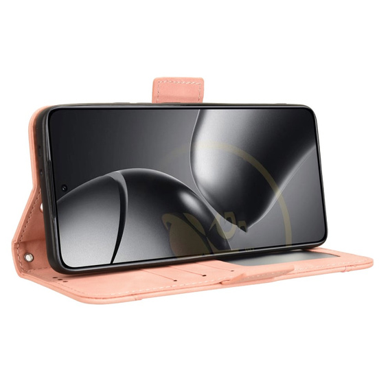 Футляр з клапаном для Xiaomi 14T Pro, Card Slot, рожевий