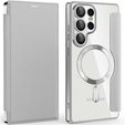 Чохол-книжка для Samsung Galaxy S25 Ultra, RFID Wallet MagSafe CamShield, сріблястий