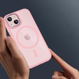 Чехол для iPhone 13, для MagSafe, ERBORD Matt Case, розовый + стекло для экрана