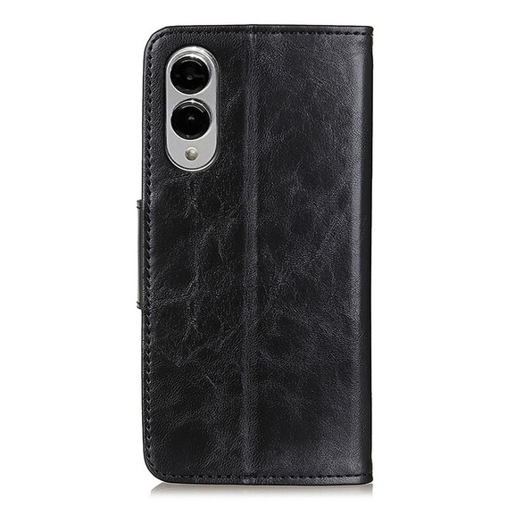 Футляр з клапаном для Samsung Galaxy S25 Edge, Crazy Horse Wallet, чорний