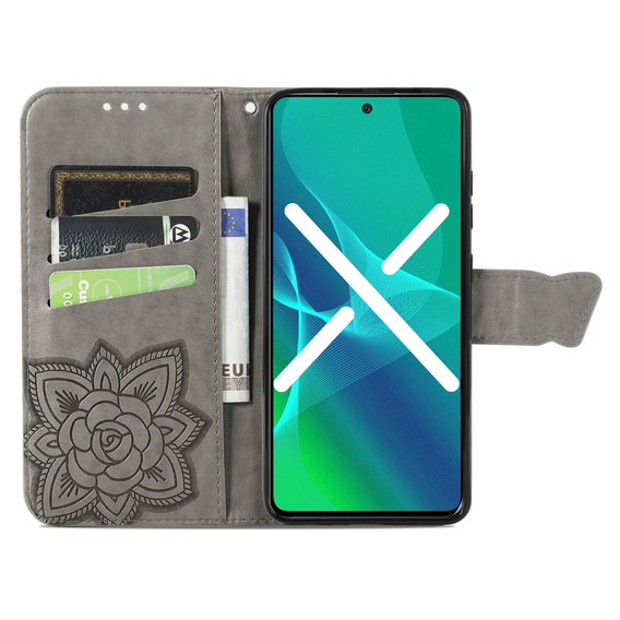Чохол-книжка для Motorola Moto G71 5G, Butterfly, сірий