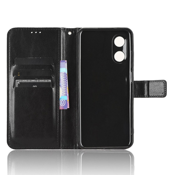 Футляр з клапаном для Cubot P60, Crazy Horse Wallet, чорний