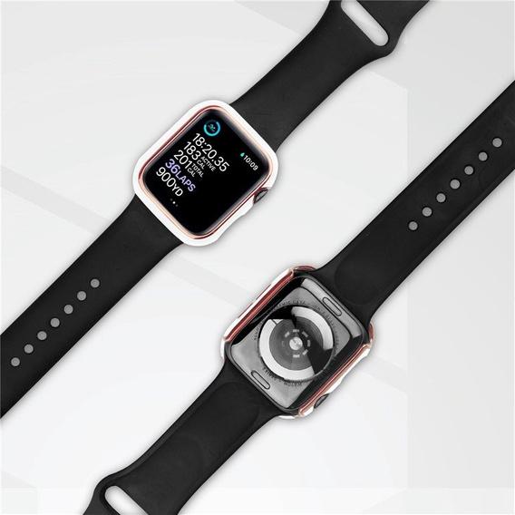 2в1 чохол та захисне скло для годинника Apple Watch 7/8 45mm - White / Gold