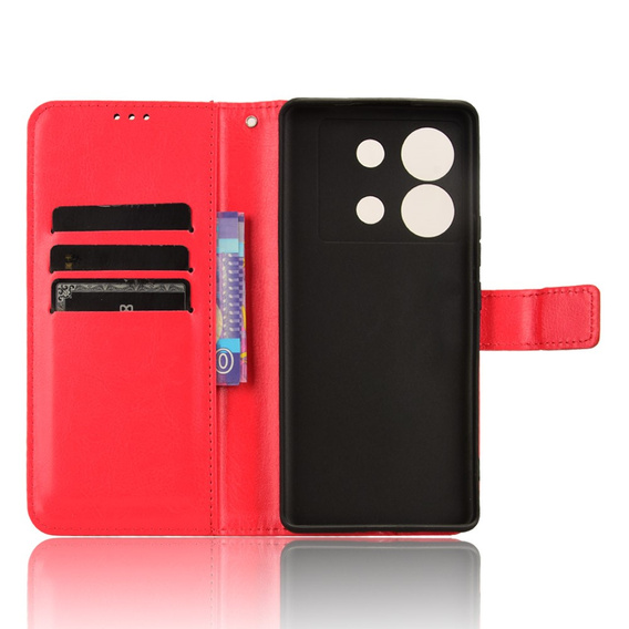 Откидной чехол для Infinix Zero 30 5G, Crazy Horse Wallet, красный