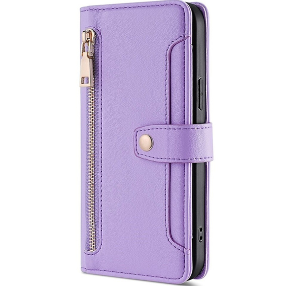 Откидной чехол для Samsung Galaxy S23, Wallet Zipper Pocket, фиолетовый