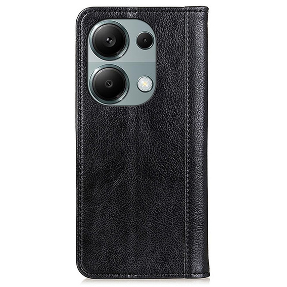 Чoхол до Xiaomi Redmi Note 13 Pro 4G / Xiaomi Redmi Note 14S / Xiaomi Poco M6 Pro 4G, Wallet Litchi Leather, чорний
