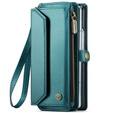 Чехол CASEME для Samsung Galaxy Z Fold6 5G, RFID Leather Wallet, с плечевым ремнем, зелёный