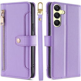 Откидной чехол для Samsung Galaxy A25 5G, Wallet Zipper Pocket, фиолетовый
