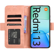 Футляр з клапаном для Xiaomi Redmi 13, Card Slot, рожевий