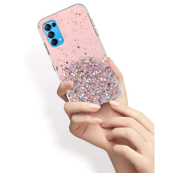 Чoхол до OPPO Reno 5 5G, Glittery, рожевий