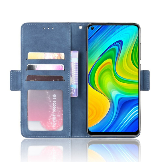 Откидной чехол для Xiaomi Redmi Note 9, Card Slot, синий