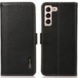Чехол KHAZNEH RFID для Samsung Galaxy S23, текстура личи, чёрный