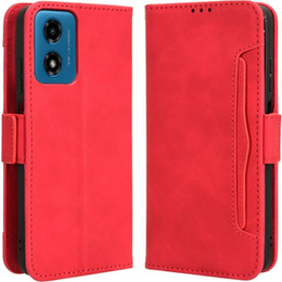 Откидной чехол для Motorola Moto E14, Card Slot, красный