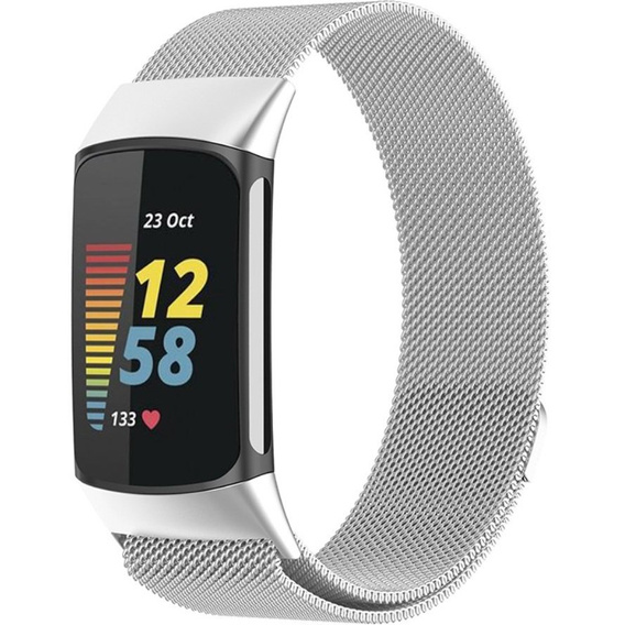 Браслет  MilaneseBand для Fitbit Charge 5 - Silver