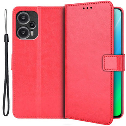 Откидной чехол для Poco F5 5G, Crazy Horse Wallet, красный