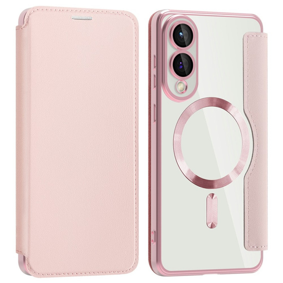 Чохол-книжка для Samsung Galaxy S25 Edge, RFID Wallet MagSafe CamShield, рожевий